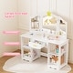 preview thumbnail 26 of 51, Kids Vanity Set with Mirror Makeup Dressing Table with Drawer