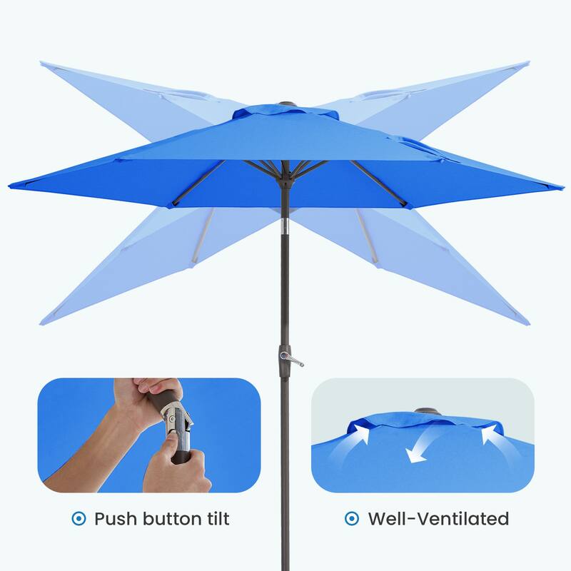 7.5-ft Patio Market Umbrella with UV-Risistance,Crank & Tilt