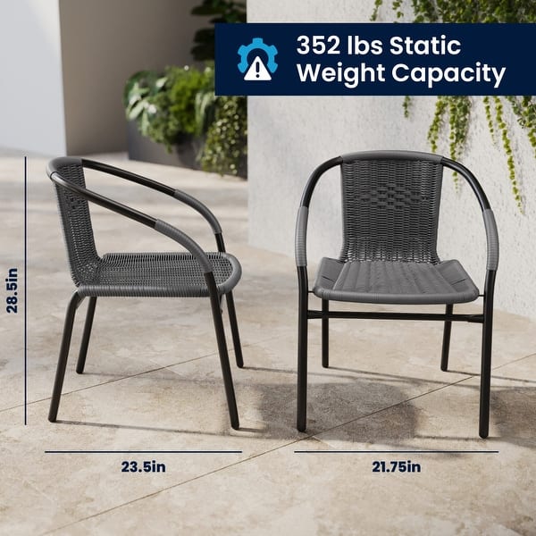 dimension image slide 3 of 5, 3-piece Outdoor Table/Chair Set - 28.75"W x 28.75"D x 28"H