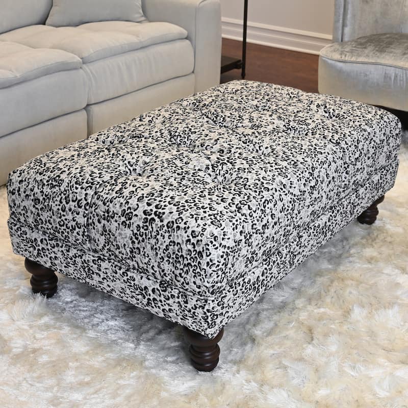 Roundhill Furniture Charbilia Fabric Tufted Cocktail Ottoman