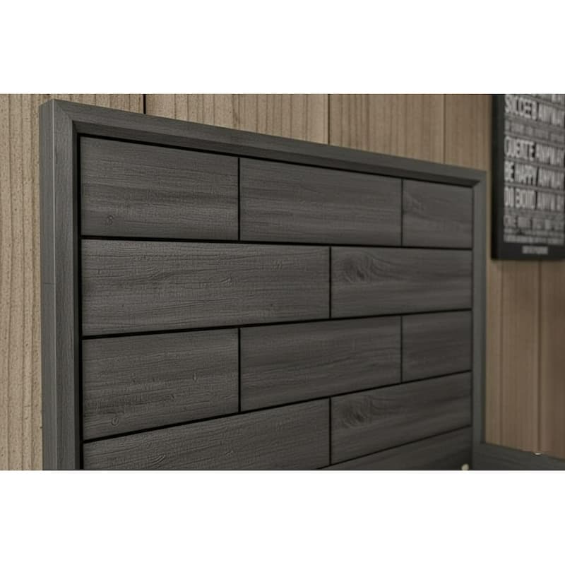 Modern Style 1pc Bed Set Wooden Headboard Desin Tapered Legs Gray Finish Bedroom Furniture