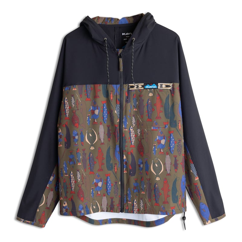 KAVU Men's River Throwshirt Jacket - Fish Tessellate - M