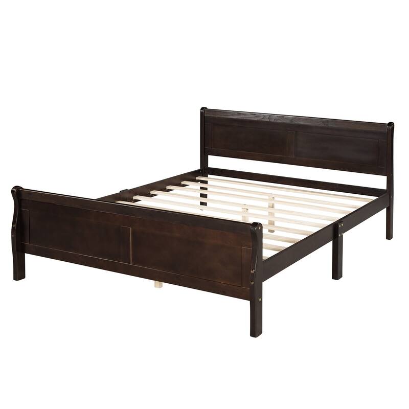 Harper & Bright Designs Wood Twin Sleigh Bed with Headboard and Footboard