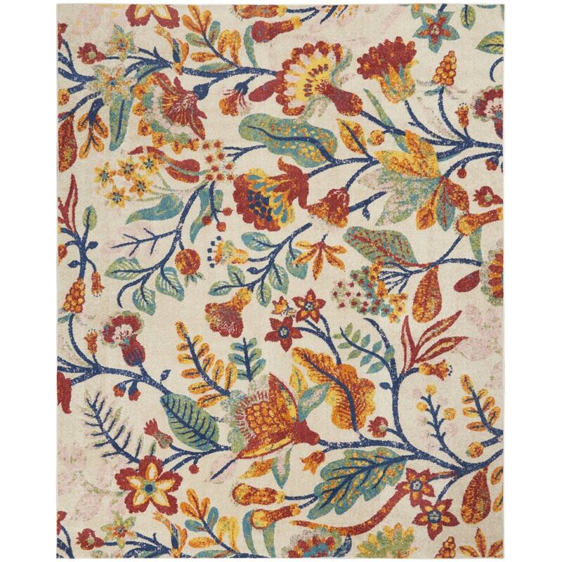 HomeRootsFloral Contemporary Rectangle Area Rug - 144' X '108' X '0.25