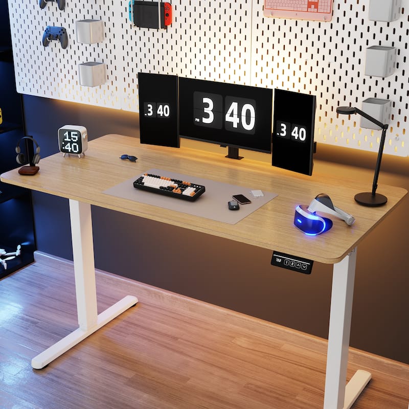 Futzca Height Adjustable Electric Standing Desk, Computer Desk with Splice Board