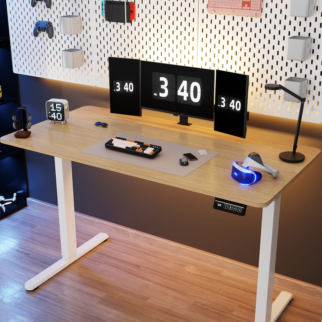 Futzca Height Adjustable Electric Standing Desk, Computer Desk with Splice Board