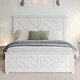 preview thumbnail 1 of 4, Coastal Farmhouse King Size Solid Wood Kids Bed Frame, Rustic Panel Design, No Box Spring Needed, Easy Assembly, Antique White Antique White
