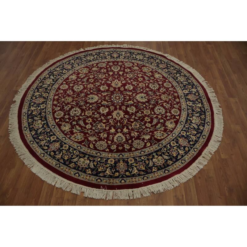 Hand Knotted Oriental 100% Wool Carpet Traditional All-Over Red Ziegler Area Rug - 6' 0'' X 6' 0''