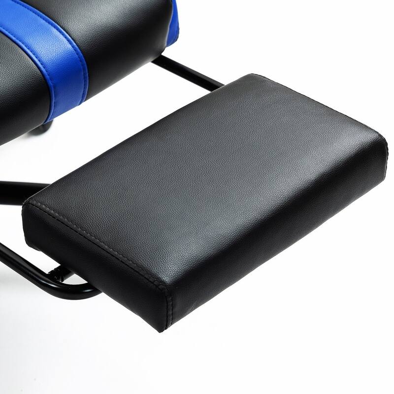 EROMMY RGB LED Gaming Chair with Thickened Massage Lumbar Pillow & Upgraded Footrest, Reclining Ergonomic Chair