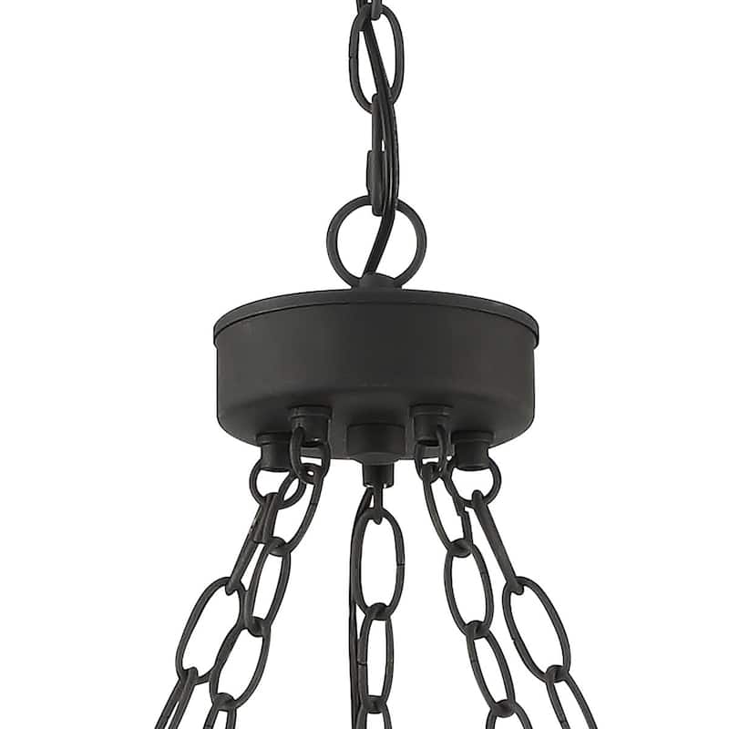 Acroma 10-light Farmhouse Black Wagon Wheel Chandelier