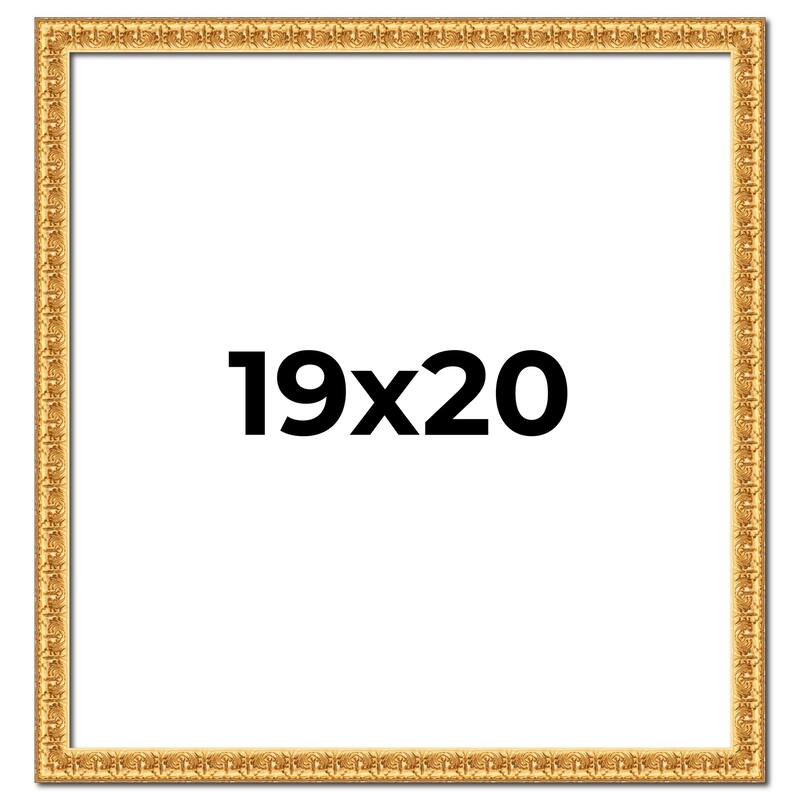 19x20 Frame Gold Real Wood Picture Frame Width 1 inches | Interior