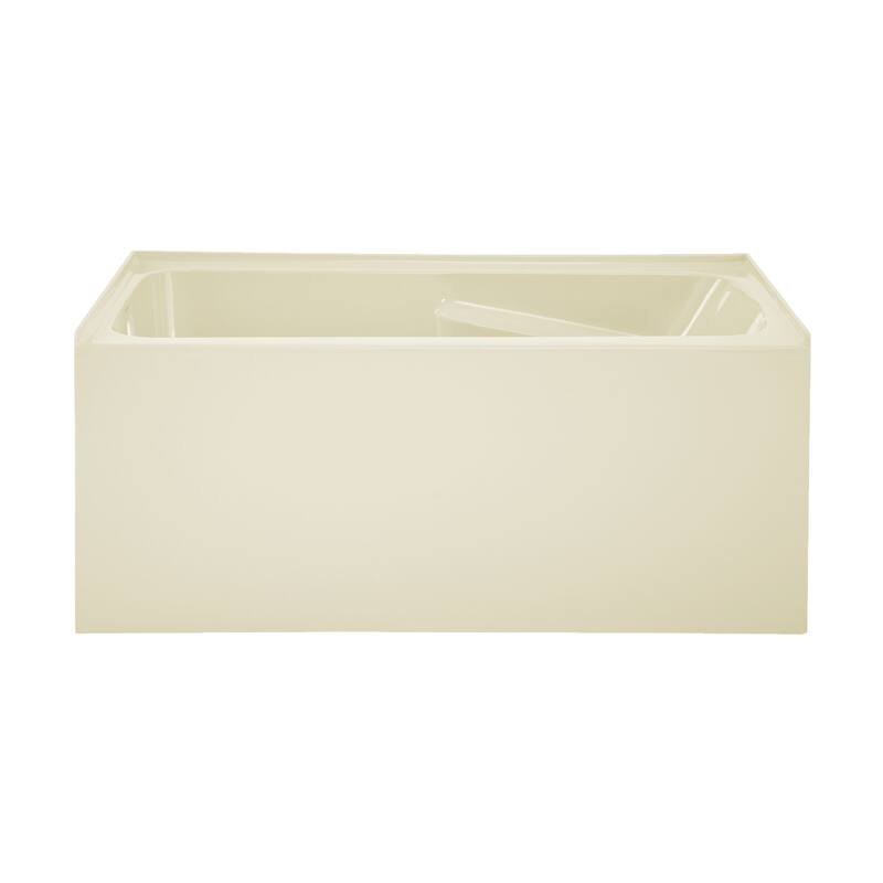 Swiss Madison Voltaire, Acrylic White, Alcove, Integral Armrest, Bathtub with Apron