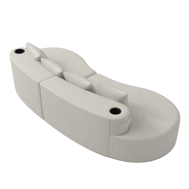 Modern Curved Sectional 3 Seat Minimalist Elegant Half Moon Sofa Compressed Modular Sectional Sofa for Living Room, Office