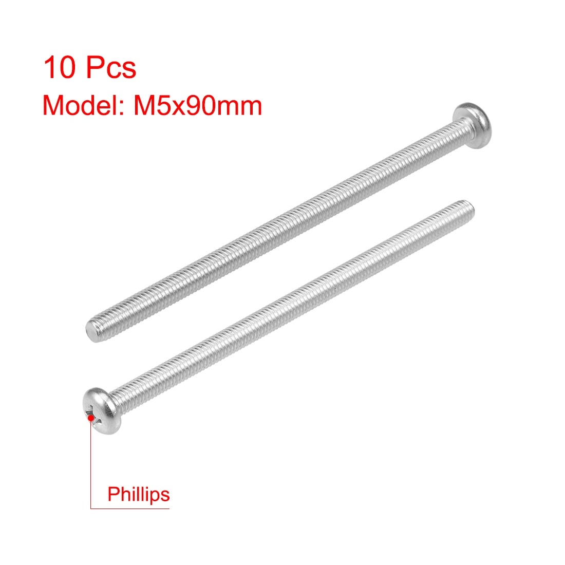Machine Screws, Phillips Cross Pan Head Screw 304 Stainless Steel Fasteners Bolt