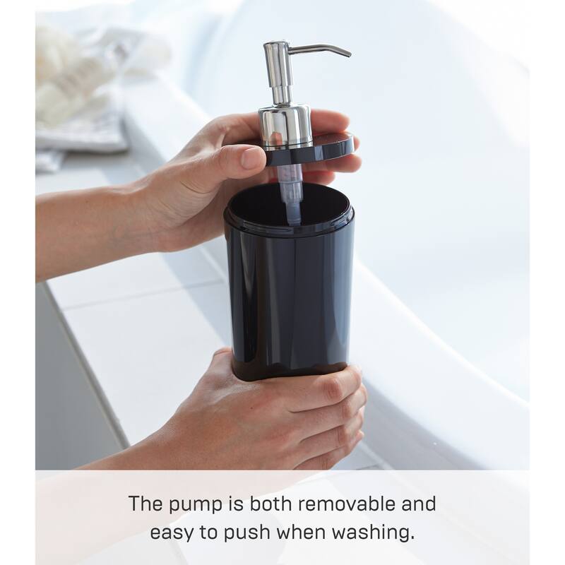 Yamazaki Home Round Shower Dispenser - Three Styles, ABS Plastic, Shampoo, 16.9 fluid oz., 500 ml