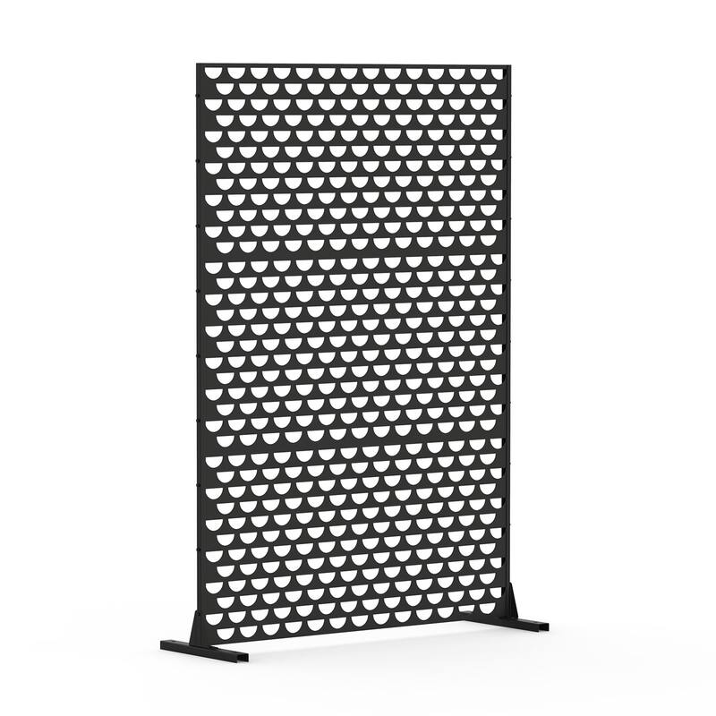 Metal Privacy Screens and Panels with Free Standing - Black