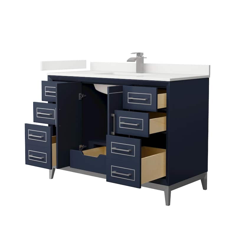 Wyndham Collection WCH515148S-QTZ-UNSMXX Marlena 48" Free Standing