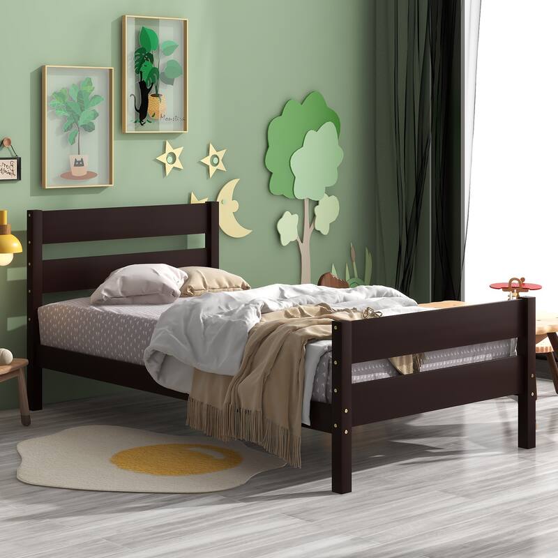 The Double Bed With Headboard And Footrest Has Contours And Graceful