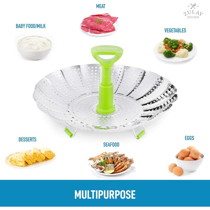 Zulay Kitchen Adjustable Vegetable Steamer Baskets For Cooking