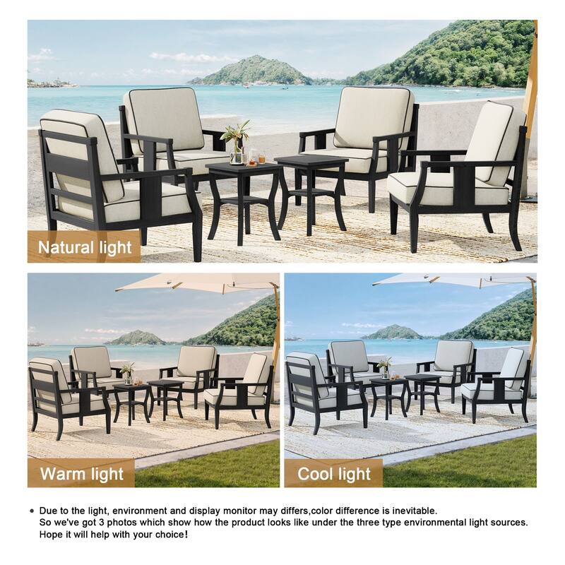 Patio Conversation Sets with Side Table(Set of 6)