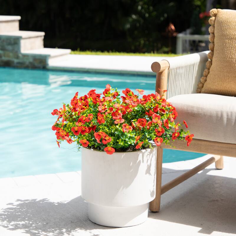 13-in UV Resistant Artificial Pansy Bush (Indoor/Outdoor) - Set of 12