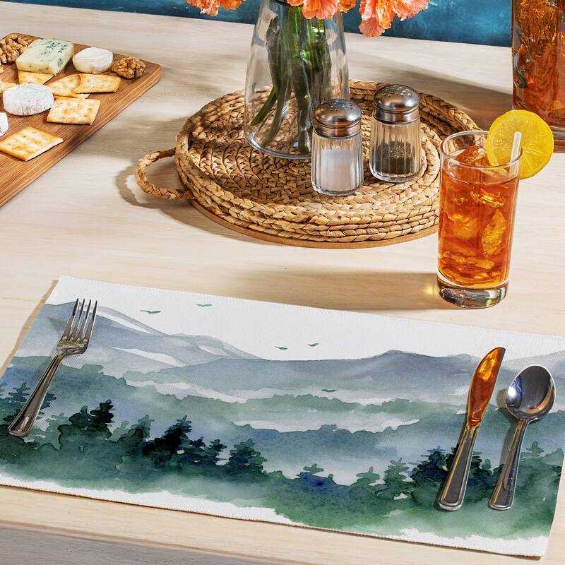 Northwest 4-Pack Poly-Cotton Blend Placemats Manufactured in The USA Machine Washable Dryer Safe