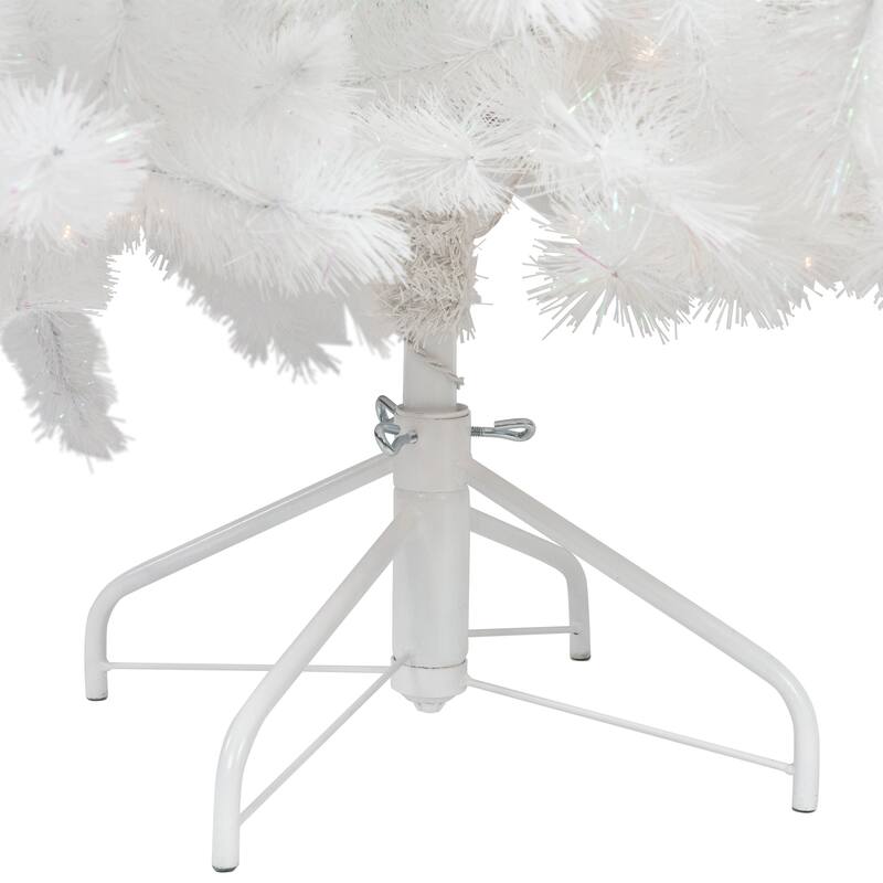 7.5' White Alaskan Pine Artificial Christmas Tree, Warm White LED - 7.5 Foot