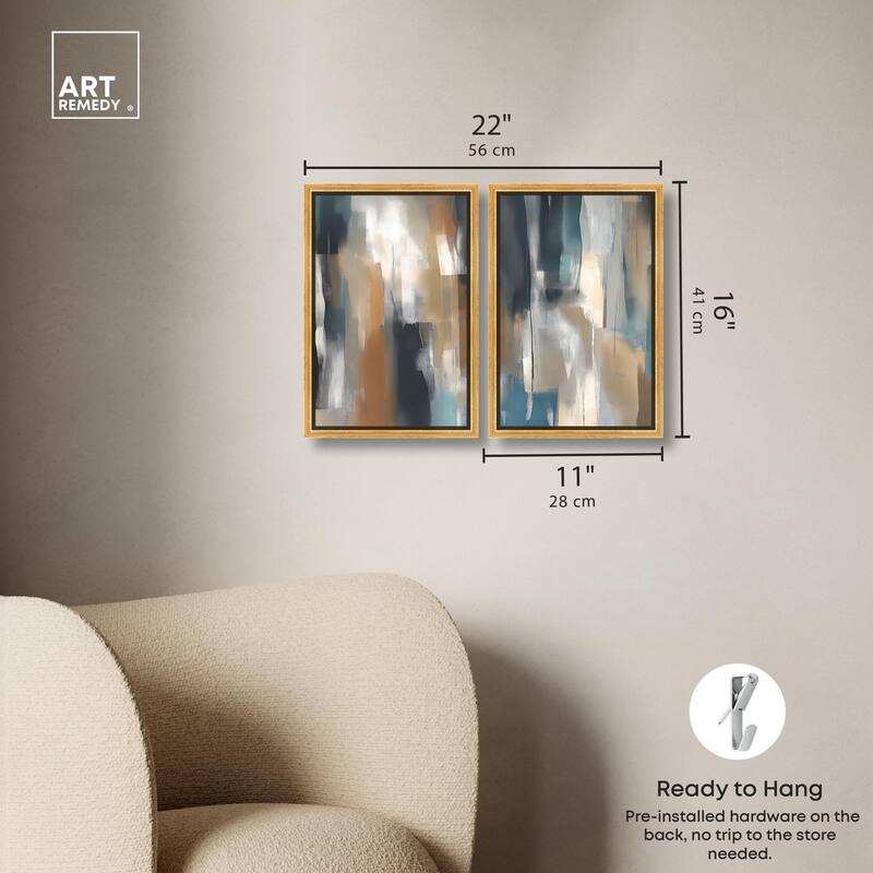 Vertical Rush Canvas Set of 2 by Art Remedy