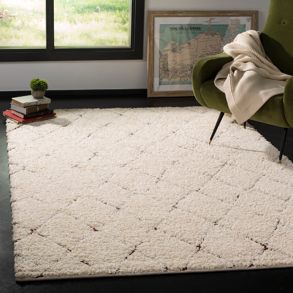 SAFAVIEH Santorini Shag Isadora Abstract 1.2-inch Thick Rug