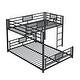 preview thumbnail 4 of 24, L-shaped Metal Twin over Full Size Bunk Bed