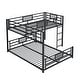 preview thumbnail 4 of 12, Metal Twin over Full Size Bed Frame, L-shaped Bunk Bed with Full Length Guardrail and Ladder for Children, Boys and Girls
