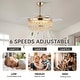 preview thumbnail 9 of 43, Kviflon 48'' Crystal Ceiling Fan with Lights and Remote 6 Speed, 3 Light Change Retractable Blades Chandelier Ceiling Fan