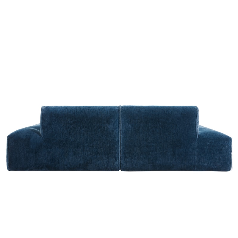 Fabric Sleeper Sectional Sofa Double Chaise Lounge Daybed