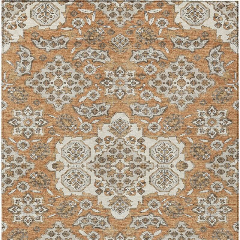 HomeRoots Medallion Traditional Rectangle Outdoor Rug