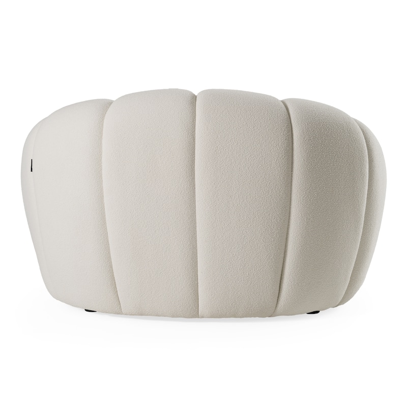 Divani Casa Yolonda Modern Curved Off-White Fabric Chair