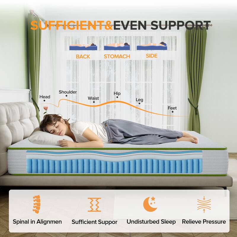 SweDrea Medium Pillow Top 10 in.Motion Isolation Mattress with CertiPUR-US, SGS and OEKO-TEX