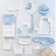 preview thumbnail 1 of 2, Newborn Baby Boy Coming Home Outfit Set, Retro Style - 10 Pcs Blue