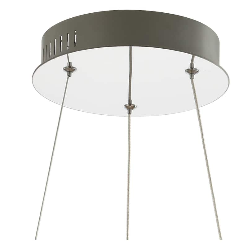 Alexia 15.7" Adjustable Integrated LED Metal/Crystal Pendant Pendant, Chrome/Clear by JONATHAN Y
