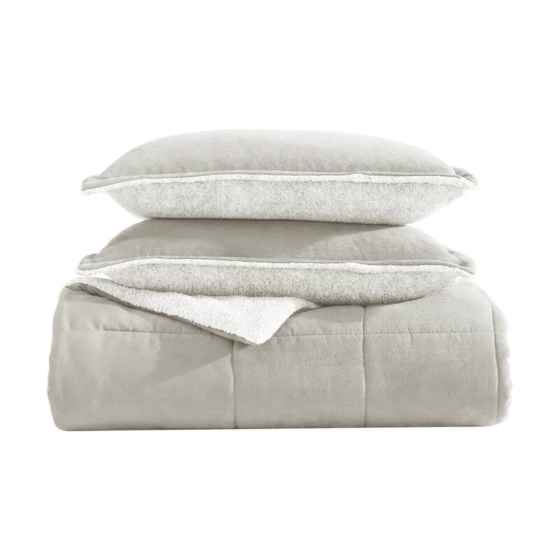Wrangler Legendary Solid Microsuede/Sherpa Reversible Comforter Set