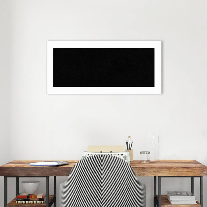 Basic White Narrow Wood Framed Black Corkboard Bulletin Board