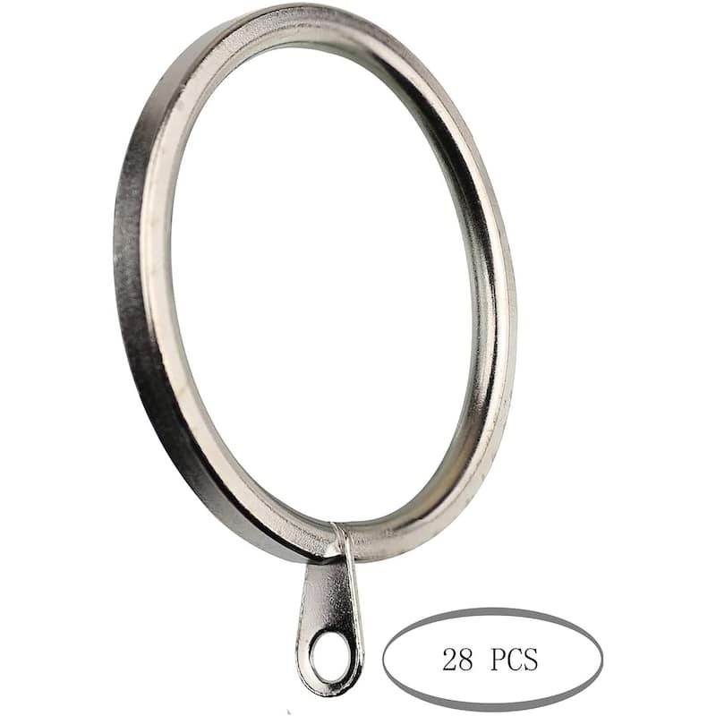Meriville 2-Inch Inner Diameter Metal Flat Curtain Rings with Eyelets