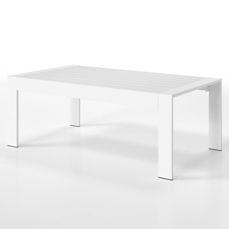All-Weather Aluminum Outdoor Coffee Table,Modern Coffee Table for Outside,Rectangle Patio Coffee Table