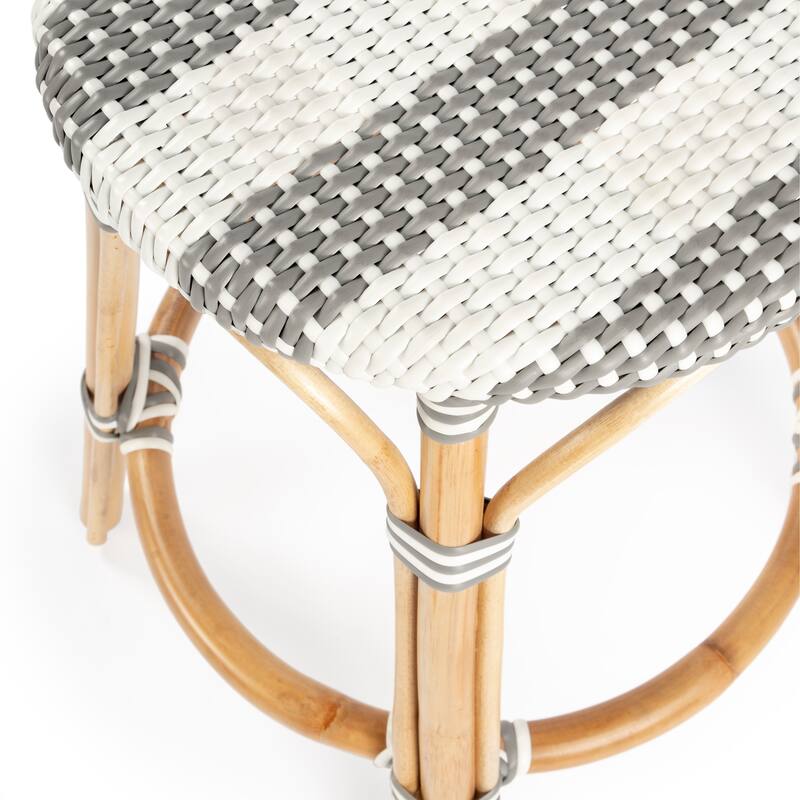 Tobias 24" Rattan Round Counter Stool