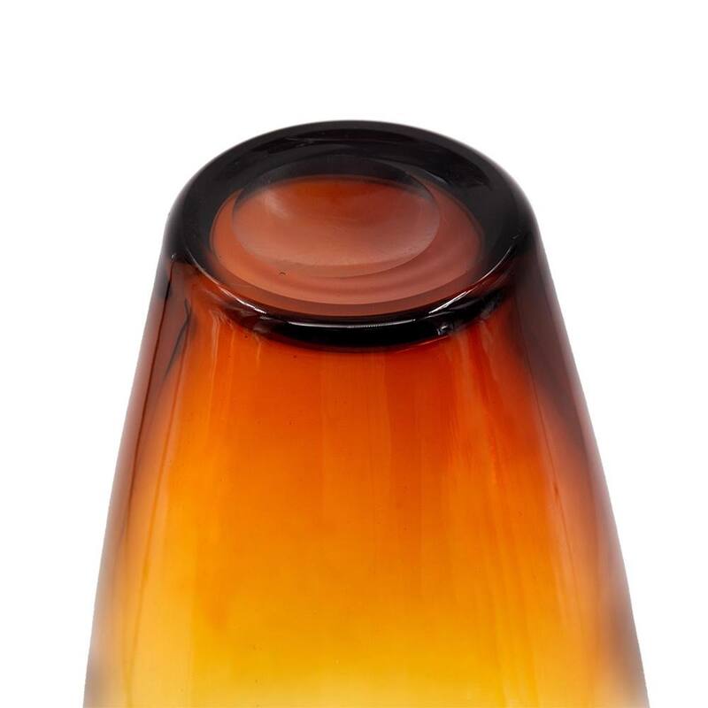 19" Clear And Brown Ombre Glass Table Vase - 8.30