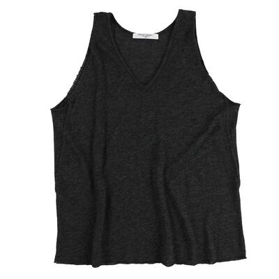 Project Social T Womens V-Neck Raw Edge Basic T-Shirt, Grey, Small