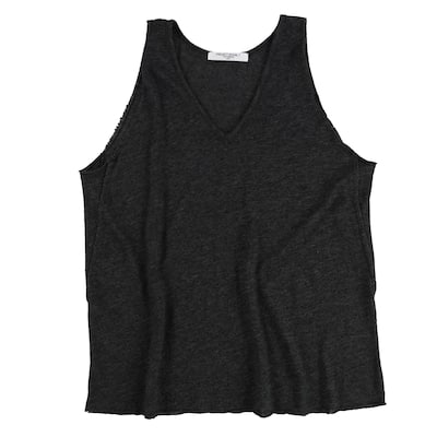 Project Social T Womens V-Neck Raw Edge Basic T-Shirt, Grey, Small