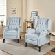 preview thumbnail 20 of 34, Walter Tufted Fabric Recliners (Set of 2) by Christopher Knight Home Light Sky + Dark Brown