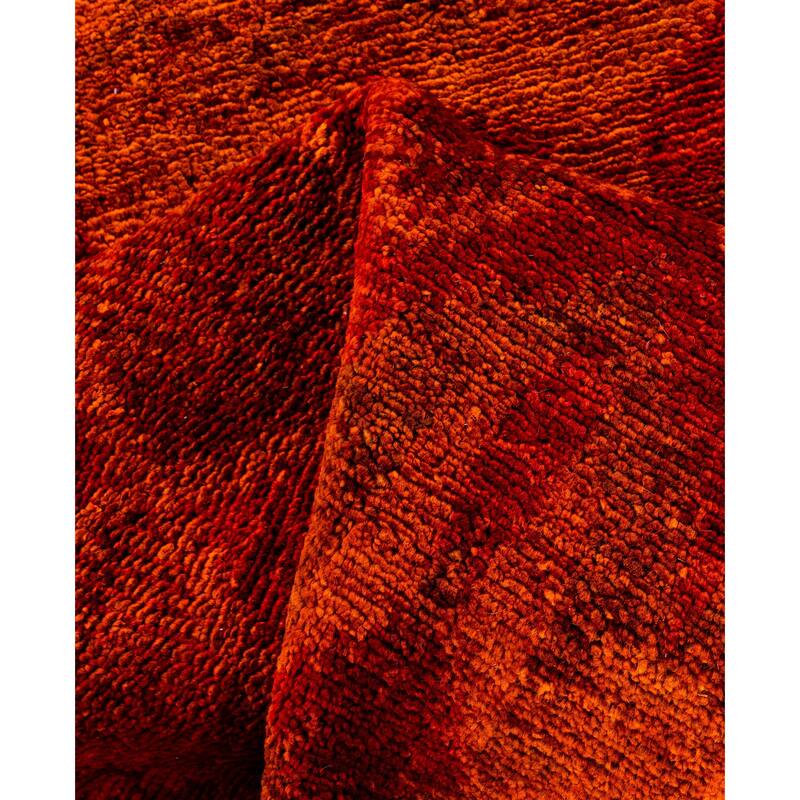 Overdyed One-of-a-Kind Hand-Knotted Area Rug - Orange - 4' 0" x 6' 1"
