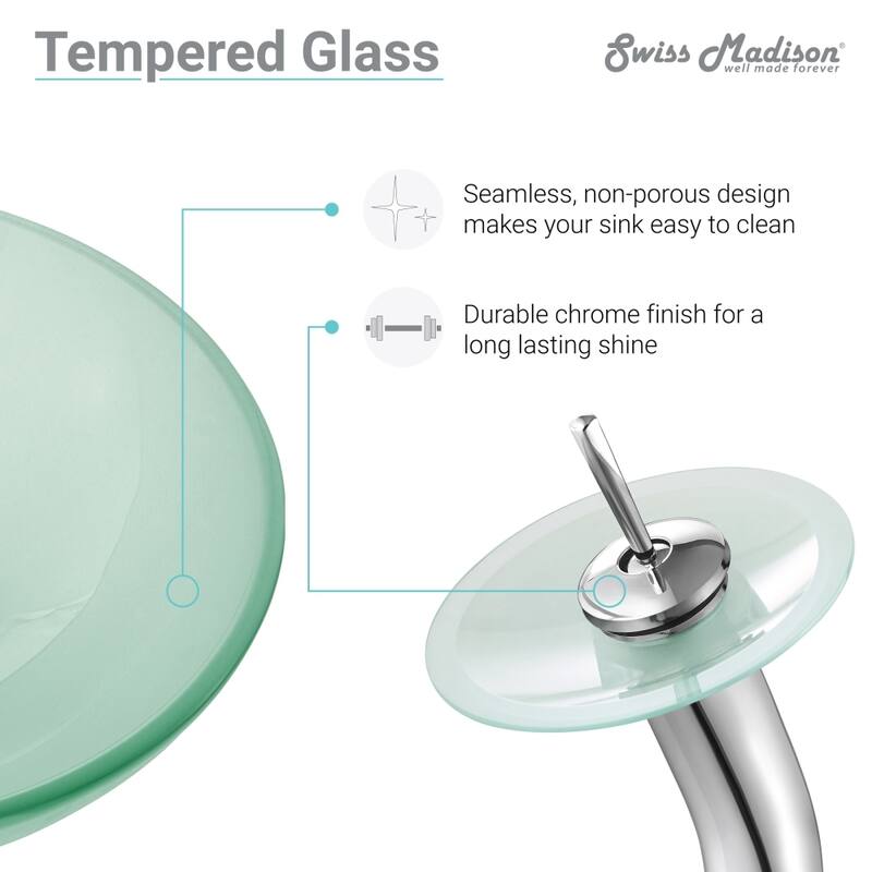 Cascade 16.5 Glass Vessel Sink with Faucet