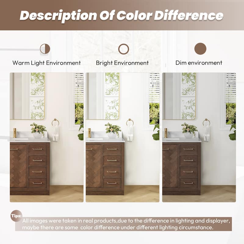 Jakarta Bath Vanity with Quartz Stone Top without Mirror